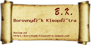 Borovnyák Kleopátra névjegykártya